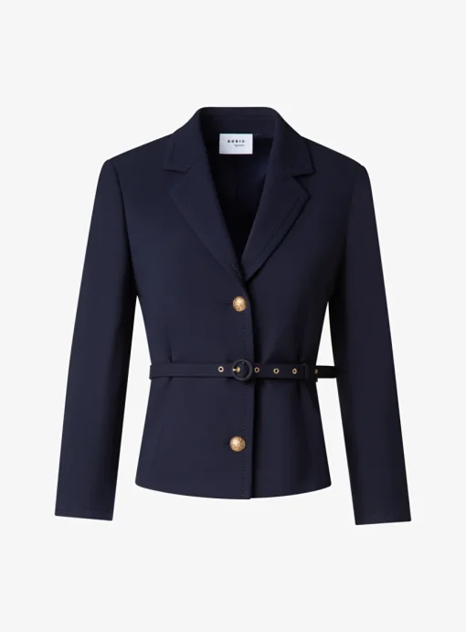 Broekpak marine met flared pantalon | DELSCHER. Fashion
