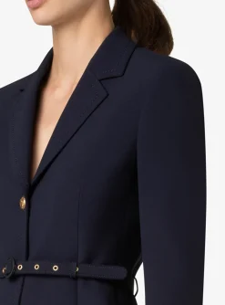 Broekpak marine met flared pantalon | DELSCHER. Fashion