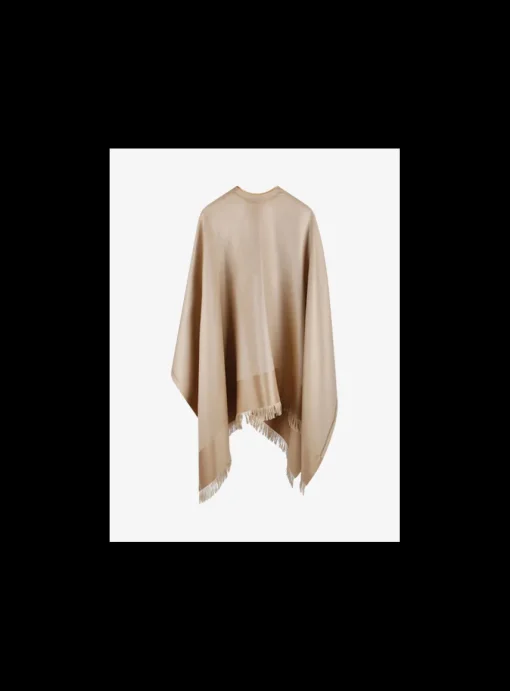 Cape dessin goud beige | DELSCHER. Fashion