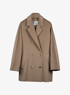 Coat rebus short 101801 camel | DELSCHER. Fashion