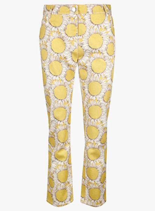 Denim zonnebloem print | DELSCHER. Fashion