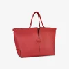 Di bag folio shopper medium leder lipstick rood | DELSCHER. Fashion