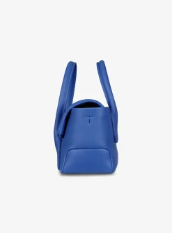 Di bag reverse flap mini leder kobalt blauw | DELSCHER. Fashion