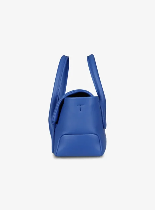 Di bag reverse flap mini leder kobalt blauw | DELSCHER. Fashion