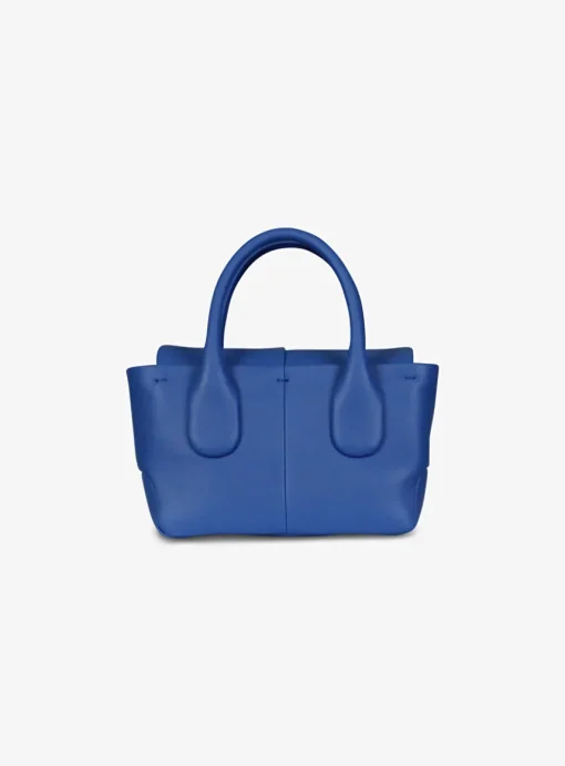 Di bag reverse flap mini leder kobalt blauw | DELSCHER. Fashion
