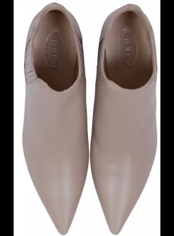 Enkellaars leder kiezelbeige | DELSCHER. Fashion