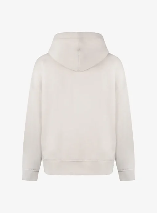Hoody the cube beige met koordjes en logo | DELSCHER. Fashion