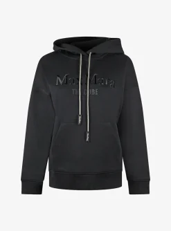 Hoody the cube zwart met koordjes en logo | DELSCHER. Fashion