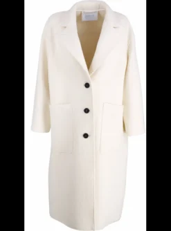 Jas boiled wool structuur offwhite | DELSCHER. Fashion
