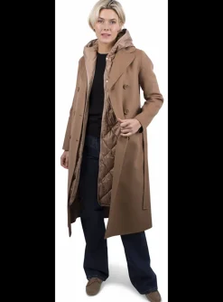 Jas double breasted camel | DELSCHER. Fashion