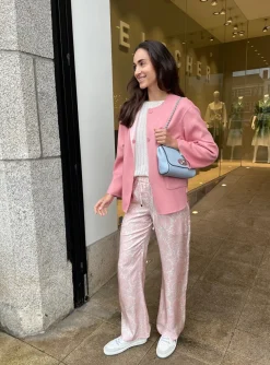 Jas kort reversible roze | DELSCHER. Fashion