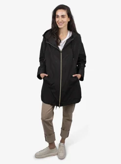 Jas parka zwart met capuchon | DELSCHER. Fashion