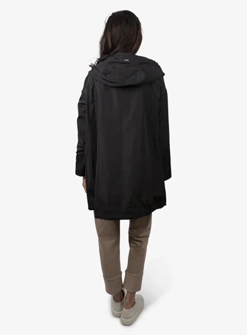 Jas parka zwart met capuchon | DELSCHER. Fashion