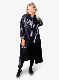 Jas raincoat lak marine | DELSCHER. Fashion