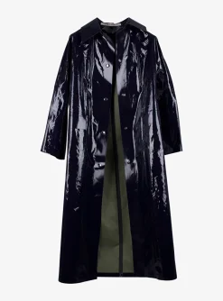 Jas raincoat lak marine | DELSCHER. Fashion