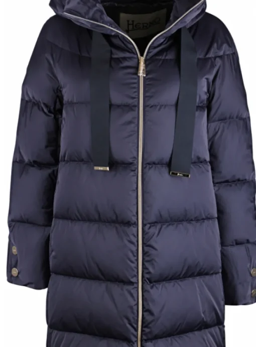Jas step capuchon blauw | DELSCHER. Fashion