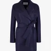 Jas trench kort boiled wool marine | DELSCHER. Fashion