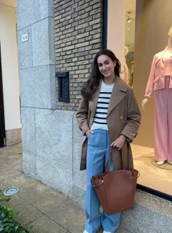 Jas trenchcoat camel | DELSCHER. Fashion