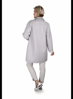 Jas wol streep grijs kiezel | DELSCHER. Fashion