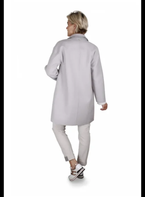 Jas wol streep grijs kiezel | DELSCHER. Fashion