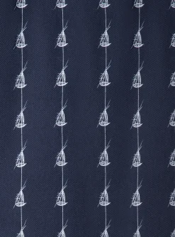 jasje korte mouw marine wit sailboat print | DELSCHER. Fashion