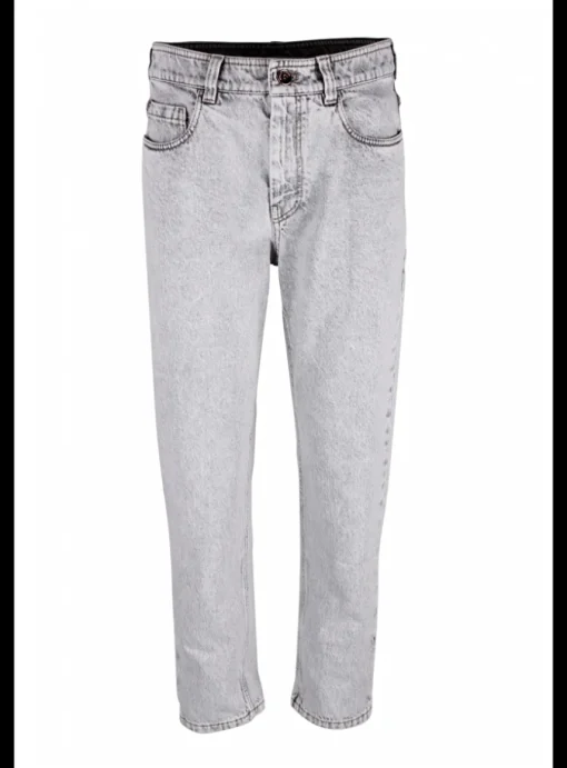 Jeans faded lichtgrijs | DELSCHER. Fashion
