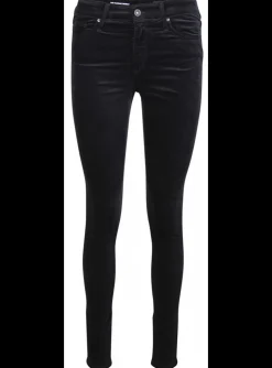 Jeans Farrah high rise Skinny velour zwart | DELSCHER. Fashion