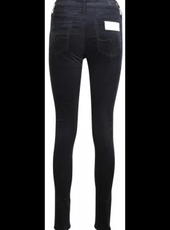 Jeans Farrah high rise Skinny velour zwart | DELSCHER. Fashion