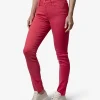 Jeans kimberly skinny koraalrood | DELSCHER. Fashion