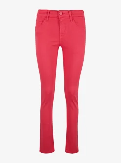 Jeans kimberly skinny koraalrood | DELSCHER. Fashion
