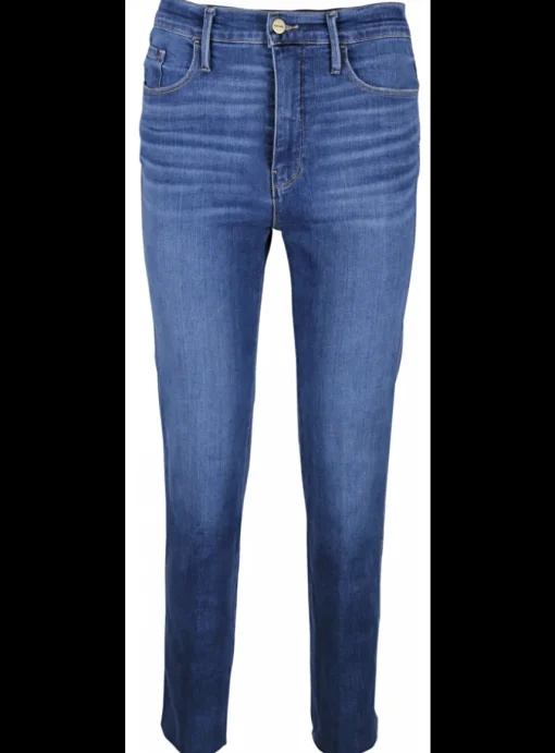 Jeans Le Sylvie Crop ultra-highrise blauw | DELSCHER. Fashion