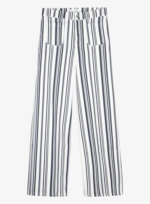 Jeans slim palazzo streep navy wit | DELSCHER. Fashion