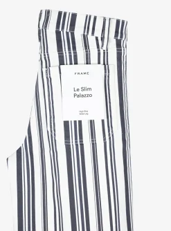 Jeans slim palazzo streep navy wit | DELSCHER. Fashion