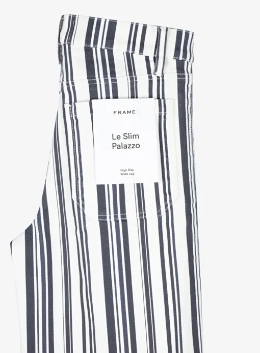 Jeans slim palazzo streep navy wit | DELSCHER. Fashion