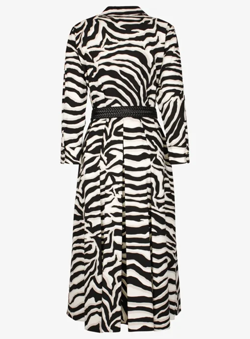 Jurk arabba dessin zwart wit kiezel | DELSCHER. Fashion