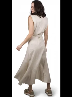 Jurk Banksia wikkel midi ecru | DELSCHER. Fashion