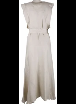 Jurk Banksia wikkel midi ecru | DELSCHER. Fashion