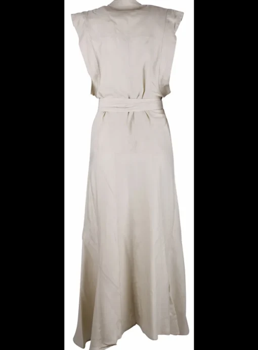 Jurk Banksia wikkel midi ecru | DELSCHER. Fashion
