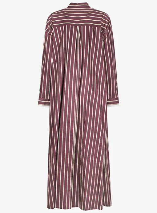 Jurk bordeaux streep lang kaftan | DELSCHER. Fashion