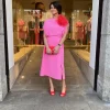 Jurk calice CRÊPE poeder pink roze | DELSCHER. Fashion