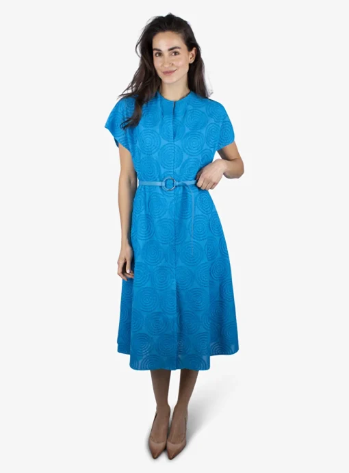 Jurk cirkels haakpatroon turqoise | DELSCHER. Fashion