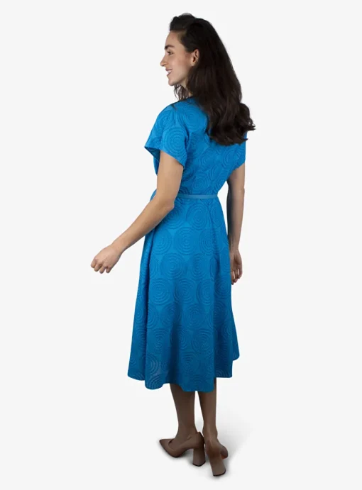 Jurk cirkels haakpatroon turqoise | DELSCHER. Fashion