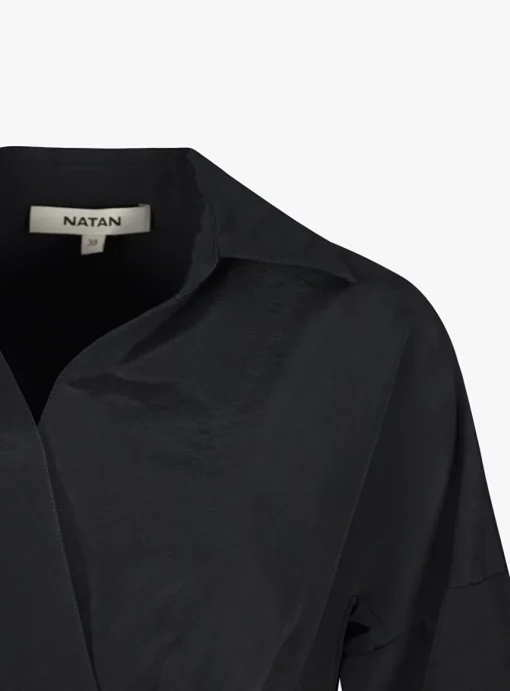Jurk cuba technisch katoen zwart | DELSCHER. Fashion