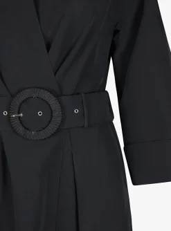 Jurk cuba technisch katoen zwart | DELSCHER. Fashion