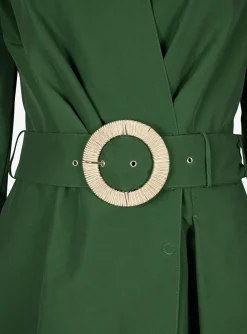 Jurk cuba technisch katoen groen | DELSCHER. Fashion