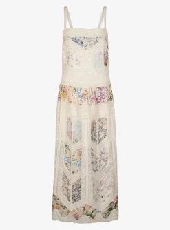 Jurk halliday lace trim bloem dessin multi color | DELSCHER. Fashion