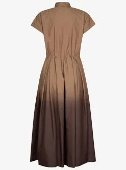 Jurk katoen degradé bruin | DELSCHER. Fashion