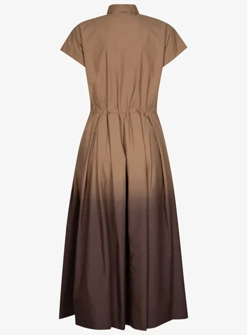 Jurk katoen degradé bruin | DELSCHER. Fashion