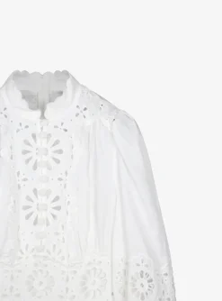 Jurk mini dress wit broderie | DELSCHER. Fashion