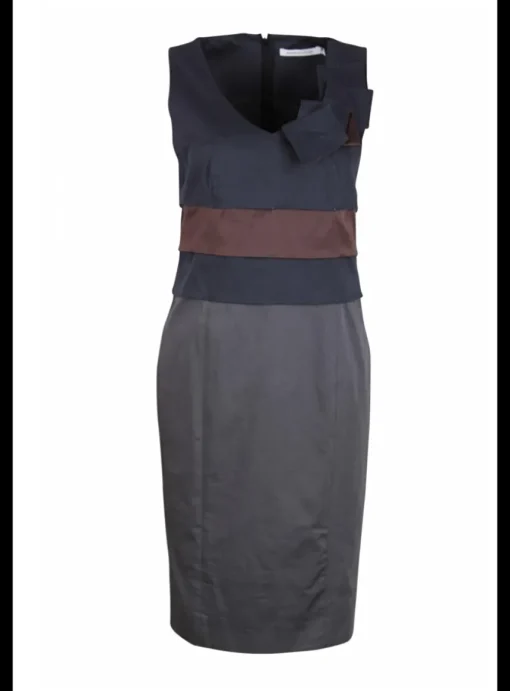 Jurk Rania gevouwen antracietgrijs, blauw, burgundy | DELSCHER. Fashion